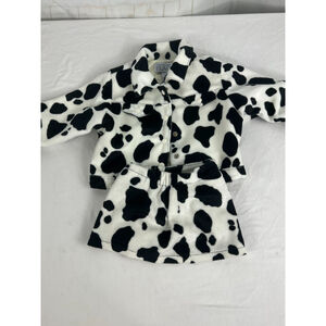 Girl's Children's Place 2-Piece Faux Fur Cow Print Jacket & Skirt Set Size 18M
